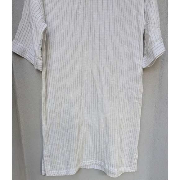 Eileen Fisher Organic Cotton Gauze Striped Dress - Minimalist Lounge Comfy - M - Picture 6 of 9